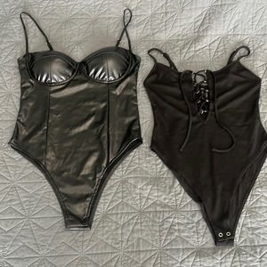 2 Black Body Suits